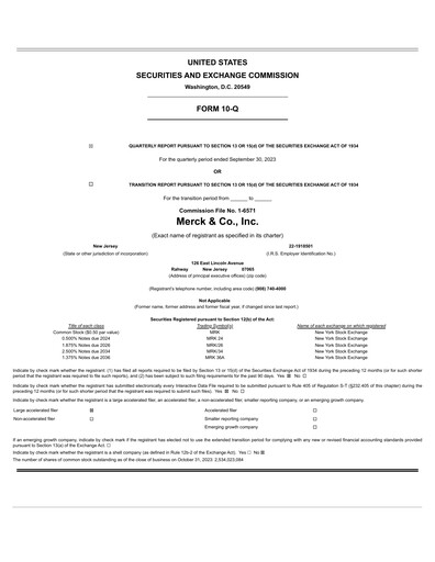 Thumbnail Merck Quarterly Report 2023-q3