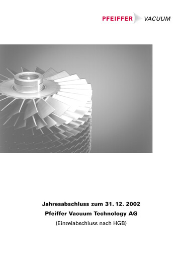 Thumbnail Pfeiffer Vacuum Financial Statement 2002