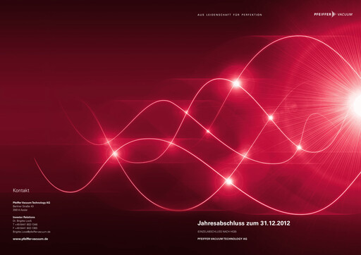 Thumbnail Pfeiffer Vacuum Financial Statement 2012