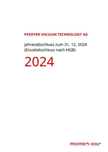 Thumbnail Pfeiffer Vacuum Financial Statement 2024