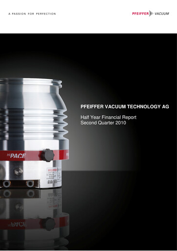 Thumbnail Pfeiffer Vacuum Half-year Report 2010-h1