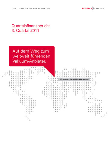 Thumbnail Pfeiffer Vacuum Quarterly Report 2011-q3
