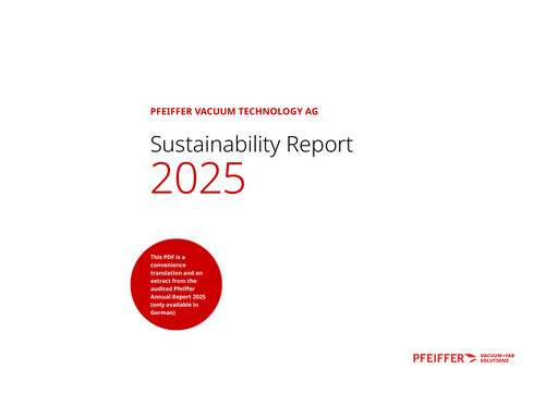 Thumbnail Pfeiffer Vacuum Sustainability Report 2025