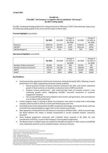 Vorschaubild Plus500 Quartalsbericht 2021-q1