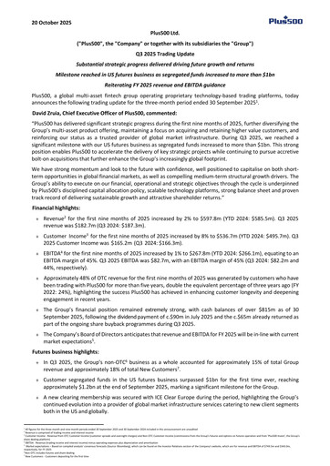 Vorschaubild Plus500 Quartalsbericht 2025-q3