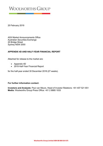 Thumbnail Woolworths Group Half-year Report 2019-h1