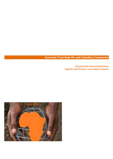 Thumbnail Guaranty Trust Bank
 Financial Statement 2013-h1