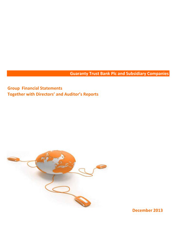 Thumbnail Guaranty Trust Bank
 Financial Statement 2013