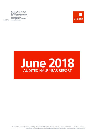 Miniature Guaranty Trust Bank
 Bilan financier 2018-h1