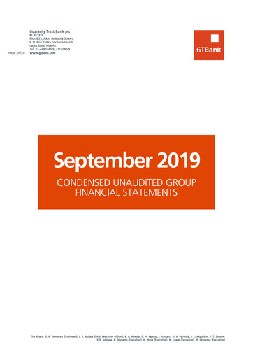 Thumbnail Guaranty Trust Bank
 Quarterly Report 2019-q3