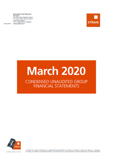 Thumbnail Guaranty Trust Bank
 Quarterly Report 2020-q1