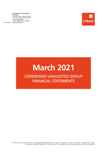 Thumbnail Guaranty Trust Bank
 Quarterly Report 2021-q1