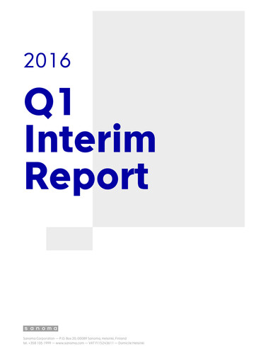 Thumbnail Sanoma
 Quarterly Report 2016-q1
