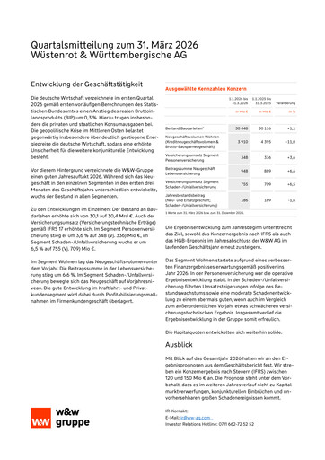 Thumbnail Wüstenrot & Württembergische Quarterly Report 2026-q1