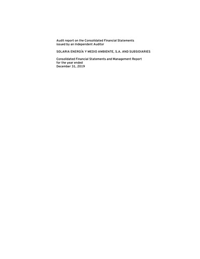 Thumbnail Solaria Energía Financial Statement 2019