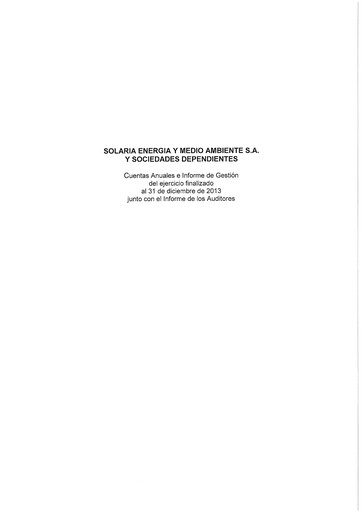 Thumbnail Solaria Energía Financial Statement 2013