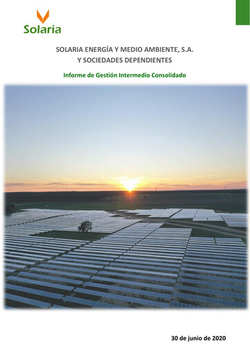 Miniature Solaria Energía Rapport semestriel 2020-h1