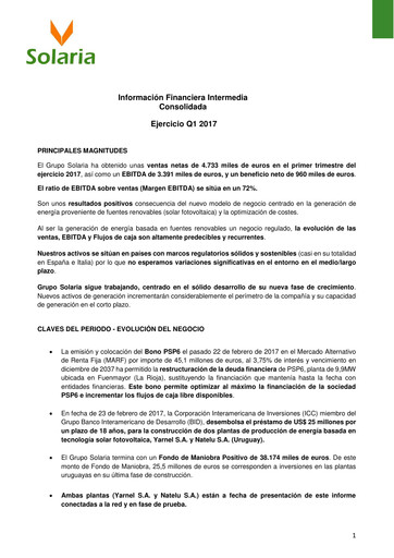 Thumbnail Solaria Energía Quarterly Report 2017-q1