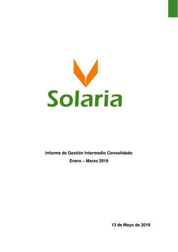 Thumbnail Solaria Energía Quarterly Report 2019-q1