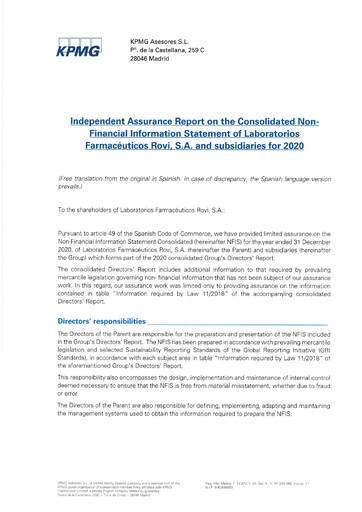 Thumbnail Laboratorios Farmaceuticos Rovi ESG Report 2020
