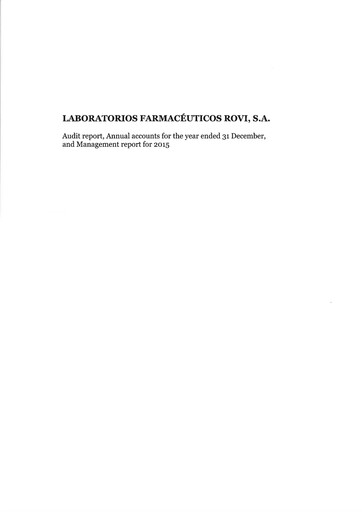 Thumbnail Laboratorios Farmaceuticos Rovi Financial Report 2015