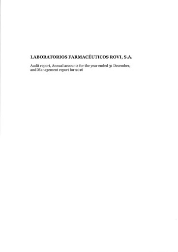 Thumbnail Laboratorios Farmaceuticos Rovi Financial Report 2016