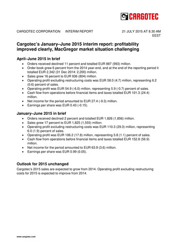 Thumbnail Cargotec
 Half-year Report 2015-h1