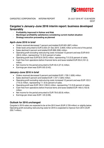 Thumbnail Cargotec
 Half-year Report 2016-h1