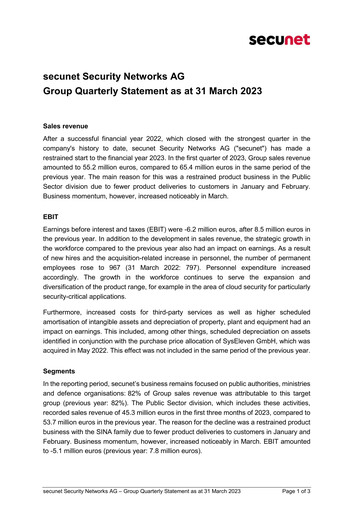 Thumbnail secunet Quarterly Report 2023-q1