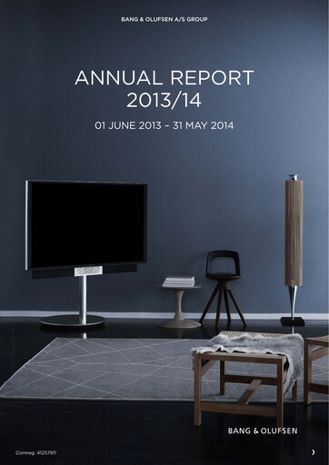 Thumbnail Bang & Olufsen A/S Annual Report 2013-2014