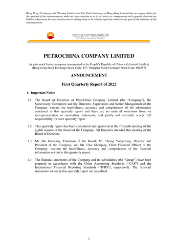 Vorschaubild PetroChina Quartalsbericht 2022-q1