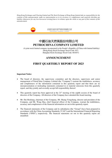 Vorschaubild PetroChina Quartalsbericht 2023-q1