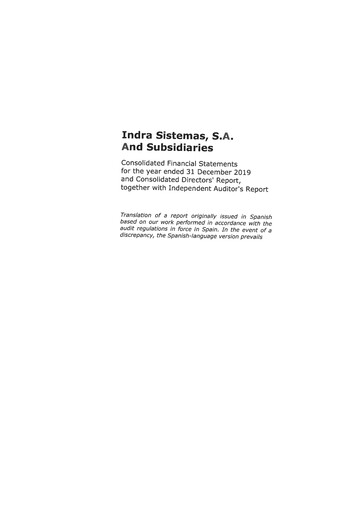 Vorschaubild Indra Sistemas Finanzmitteilung 2019
