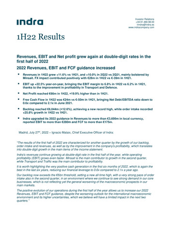 Thumbnail Indra Sistemas Half-year Report 2022-h1
