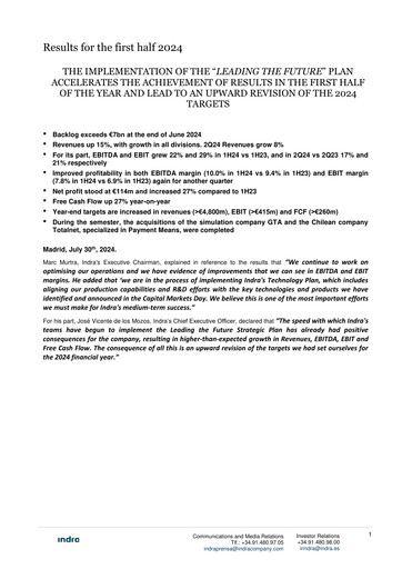 Thumbnail Indra Sistemas Half-year Report 2024-h1
