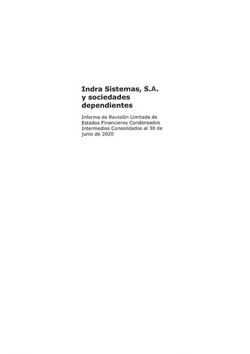 Thumbnail Indra Sistemas Half-year Report 2020-h1