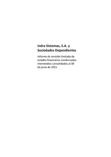 Thumbnail Indra Sistemas Half-year Report 2021-h1