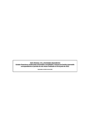 Thumbnail Indra Sistemas Half-year Report 2022-h1