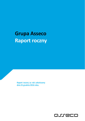 Miniature Asseco Rapport annuel 2016