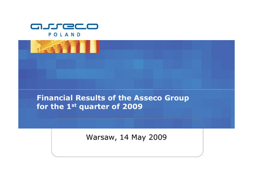 Vorschaubild Asseco Quartalsbericht 2009-q1
