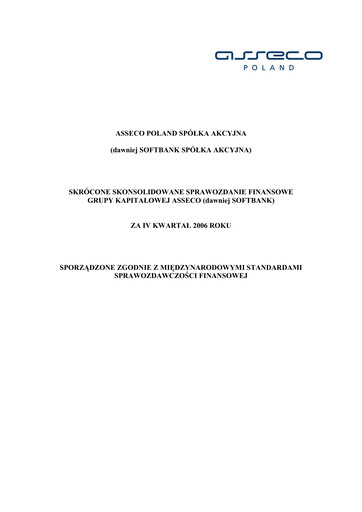 Vorschaubild Asseco Quartalsbericht 2006-q4
