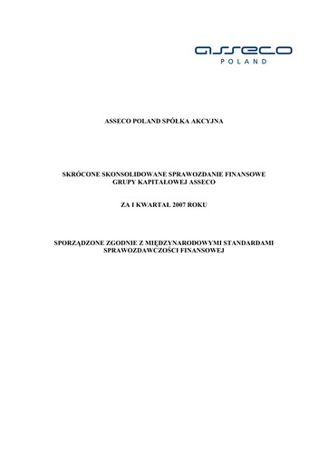 Vorschaubild Asseco Quartalsbericht 2007-q1