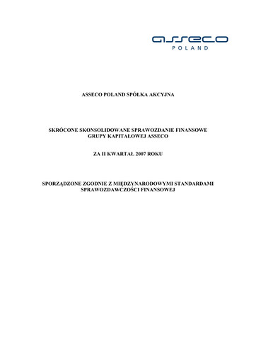 Vorschaubild Asseco Quartalsbericht 2007-q2