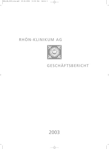 Thumbnail Rhön-Klinikum Annual Report 2003