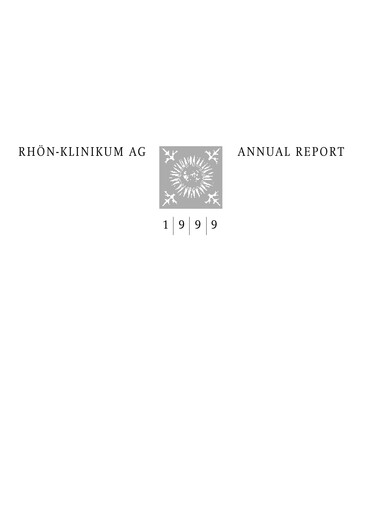 Vorschaubild Rhön-Klinikum Jahresbericht 1999