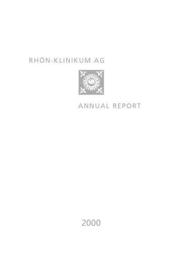 Vorschaubild Rhön-Klinikum Jahresbericht 2000