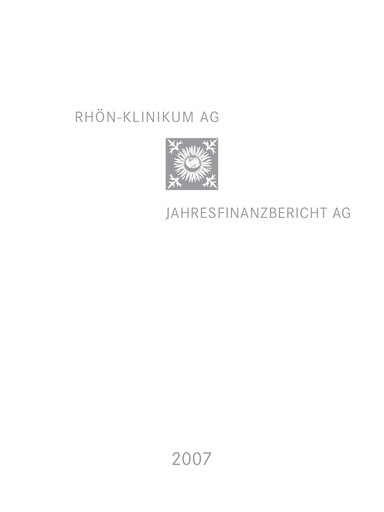 Vorschaubild Rhön-Klinikum Finanzmitteilung 2007