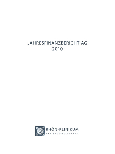 Vorschaubild Rhön-Klinikum Finanzmitteilung 2010