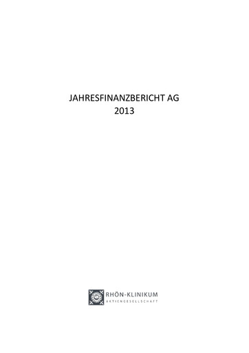 Vorschaubild Rhön-Klinikum Finanzmitteilung 2013