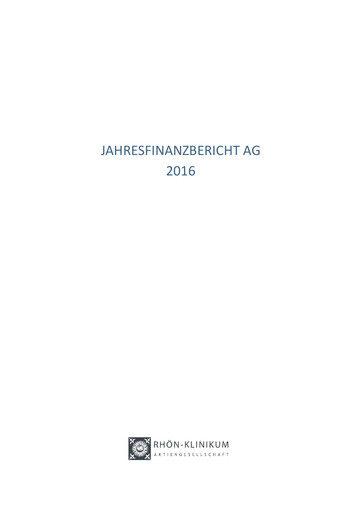 Vorschaubild Rhön-Klinikum Finanzmitteilung 2016